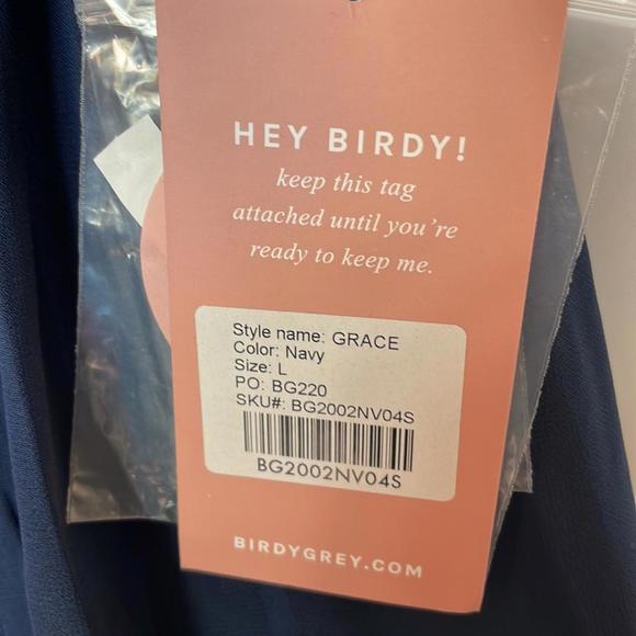 Birdy Grey Grace convertible Chiffon Dress Navy Blue Size L - Picture 11 of 12